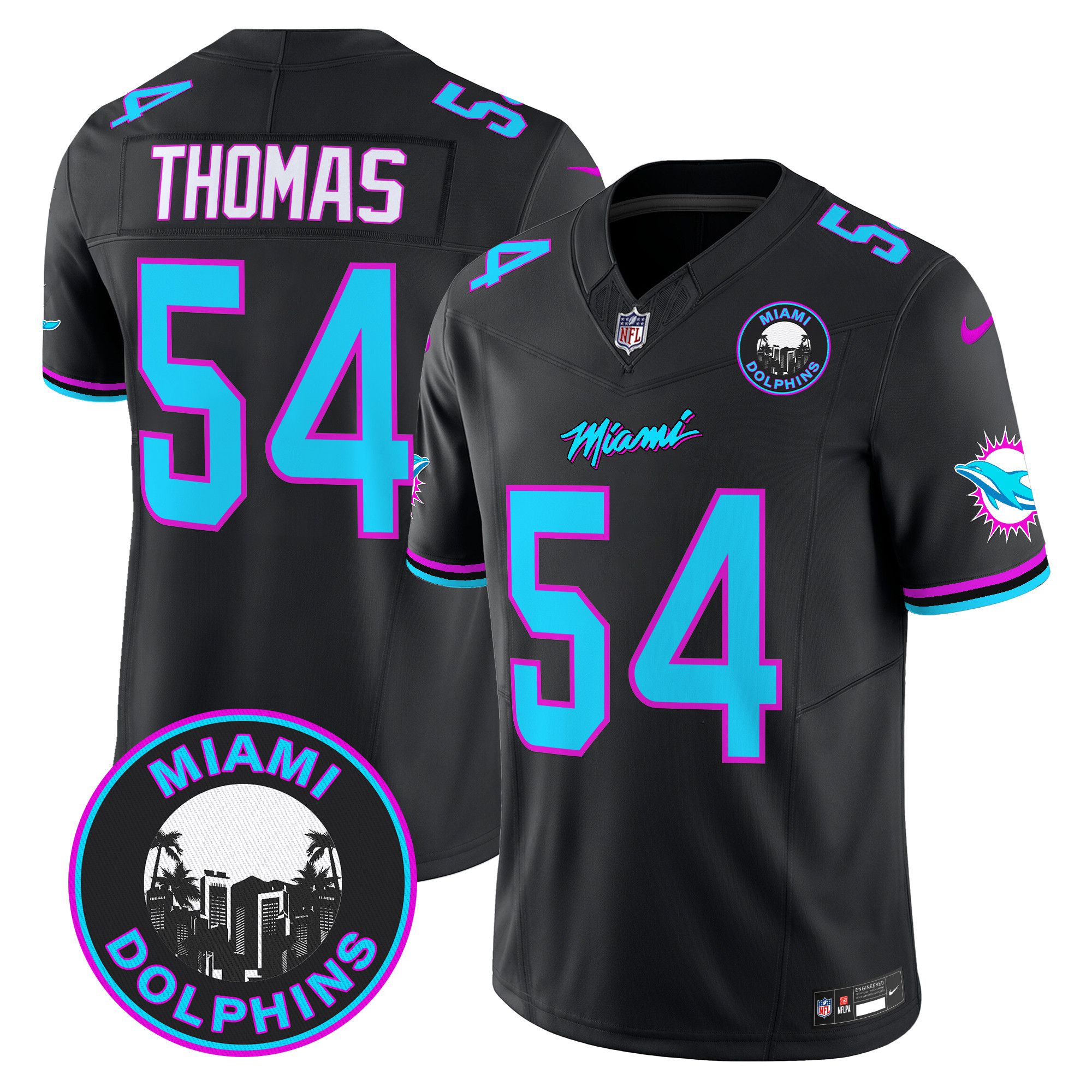Men Miami Dolphins #54 Thomas Black 2024 Nike Vapor Limited NFL Jersey style 1->indianapolis colts->NFL Jersey